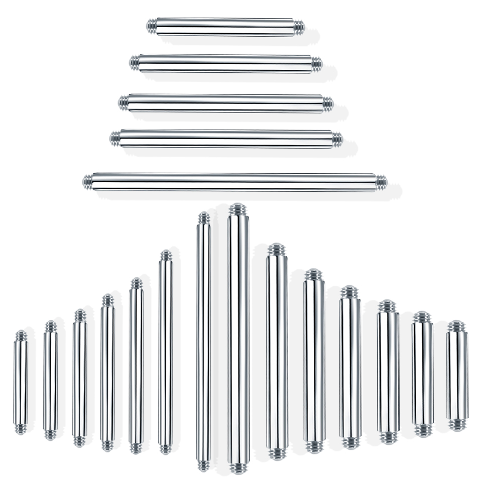 Tongue Barbell Straight - 100 sztuk/partia Stalowe 14G 16G Proste