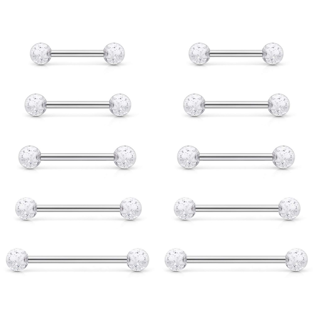 Tongue Barbell Straight - 14G Stal chirurgiczna prosta barbell -