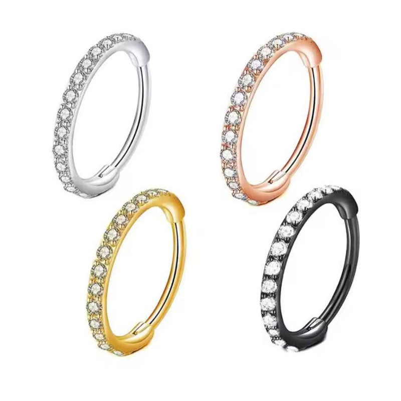 Body Jewelry Ear - Kolczyk do nosa 16G z przezroczystym