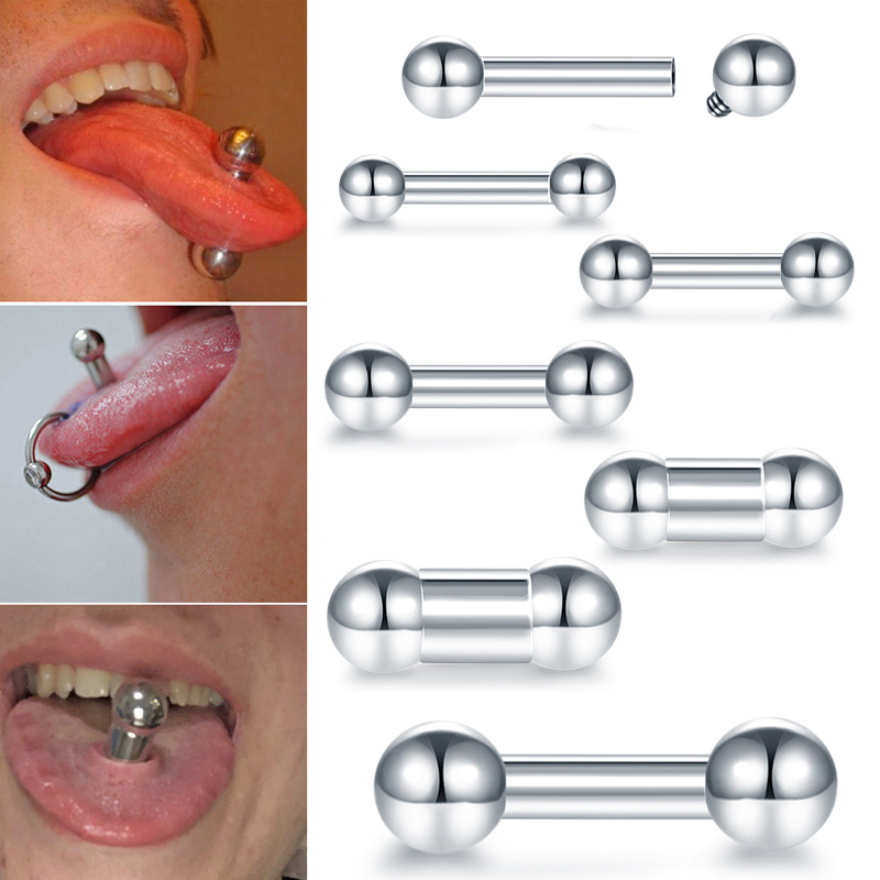 Tongue Barbell Straight - 1PC stali Big Size narządów płciowych