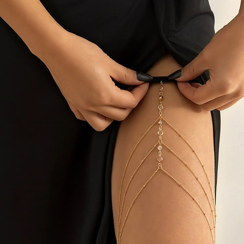Body Jewelry Thigh Chain - Damski letni seksowny łańcuszek na udo