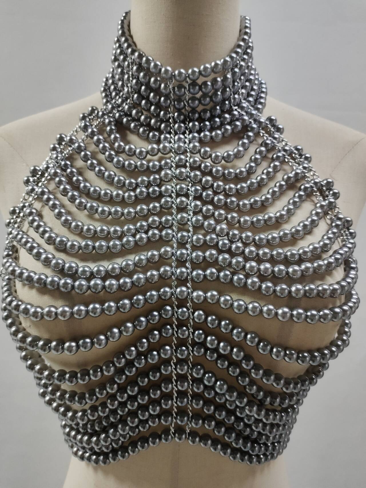 Body Jewelry For Backless Dress - Damskie podkoszulki Kołnierzyk z włosiem Bez