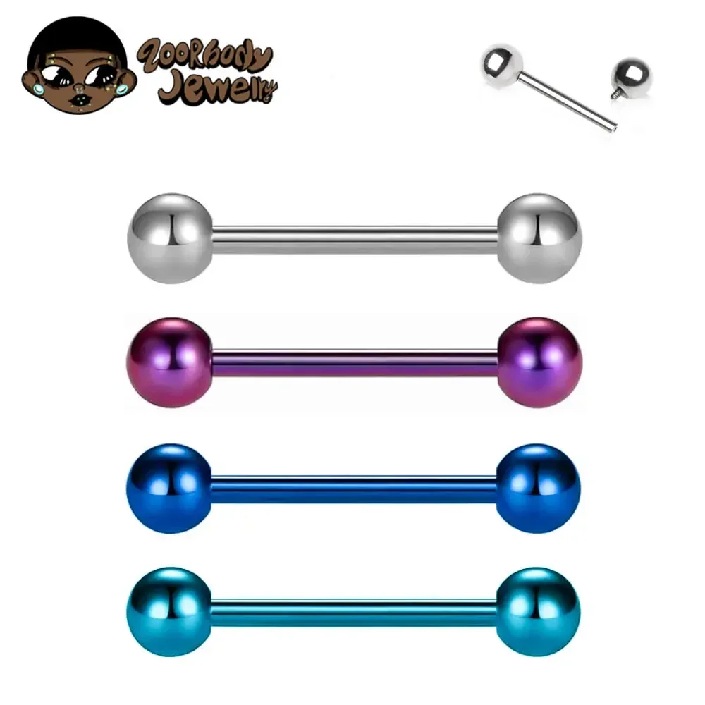 Tongue Barbell Straight - 1/10 sztuk F136 klasy implantu tytanowy