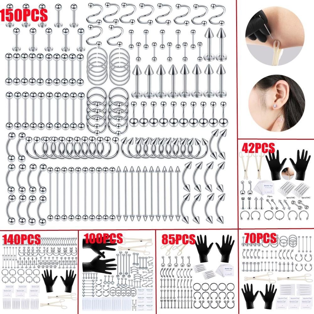 Body Jewelry And Piercing - Zestaw do piercingu ciała 150/140/85/70/42 elementy,