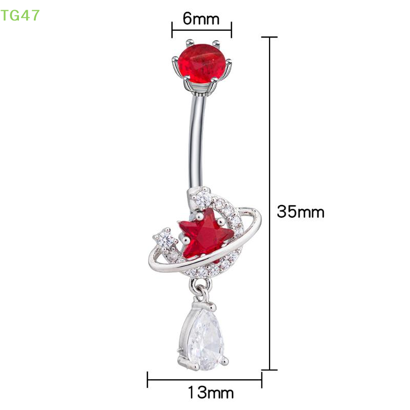 Body Jewelry Universe - 【LS】Kryształowe kolczyki do pępka ze stali