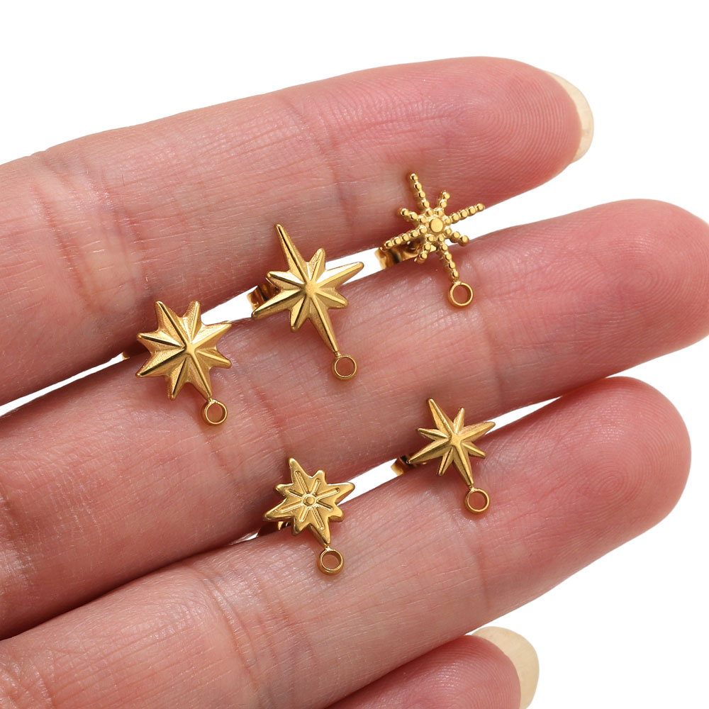 Body Jewelry Gold - 6 szt. Kolczyki wkrętki w kształcie