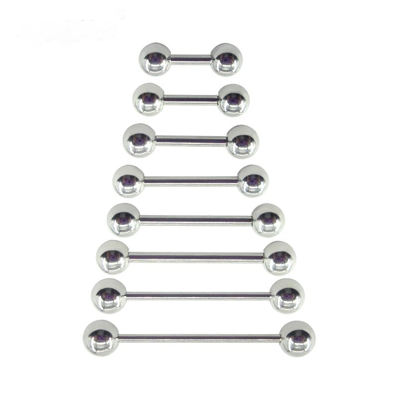 Tongue Barbell Straight - 2 sztuki 0.8mm ze stalowe długie