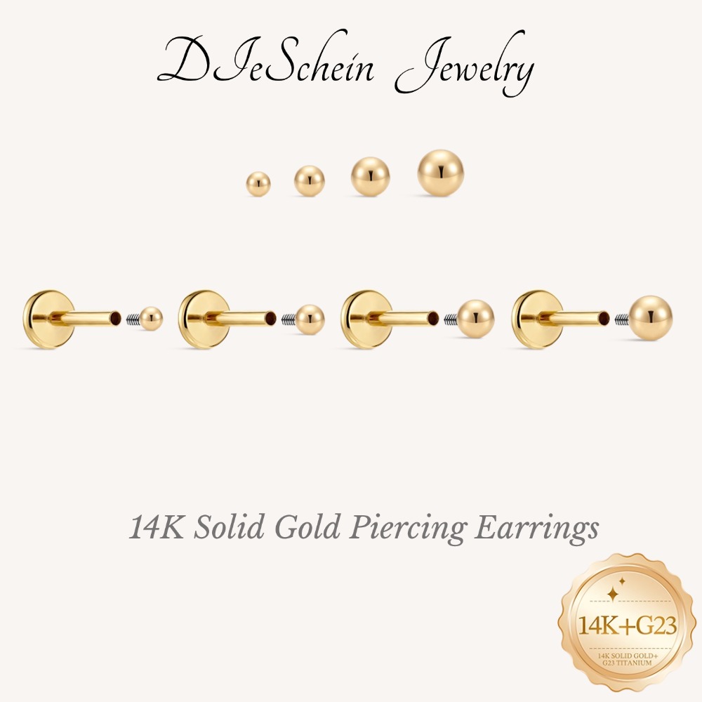 Body Jewelry Ear - Kolczyki DIeSchein 14K z litego złota,