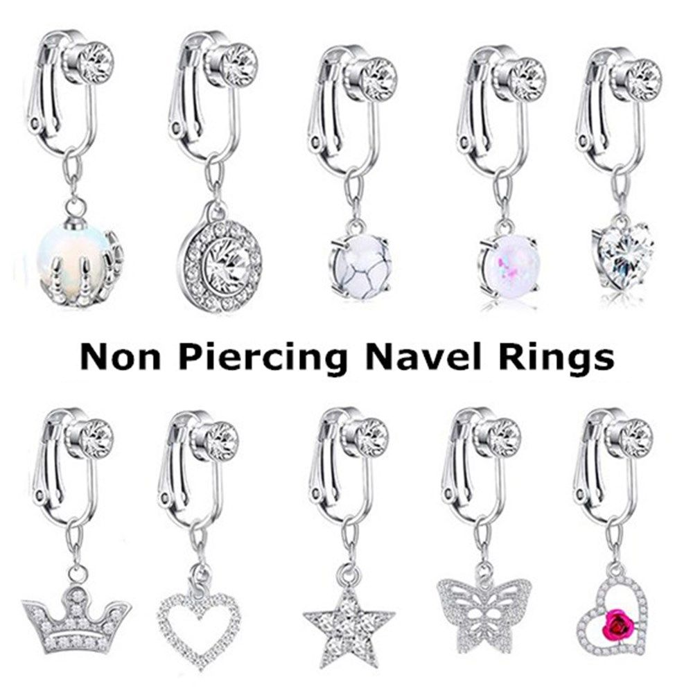 Body Jewelry And Piercing - Modne damskie klipsy na pępek bez