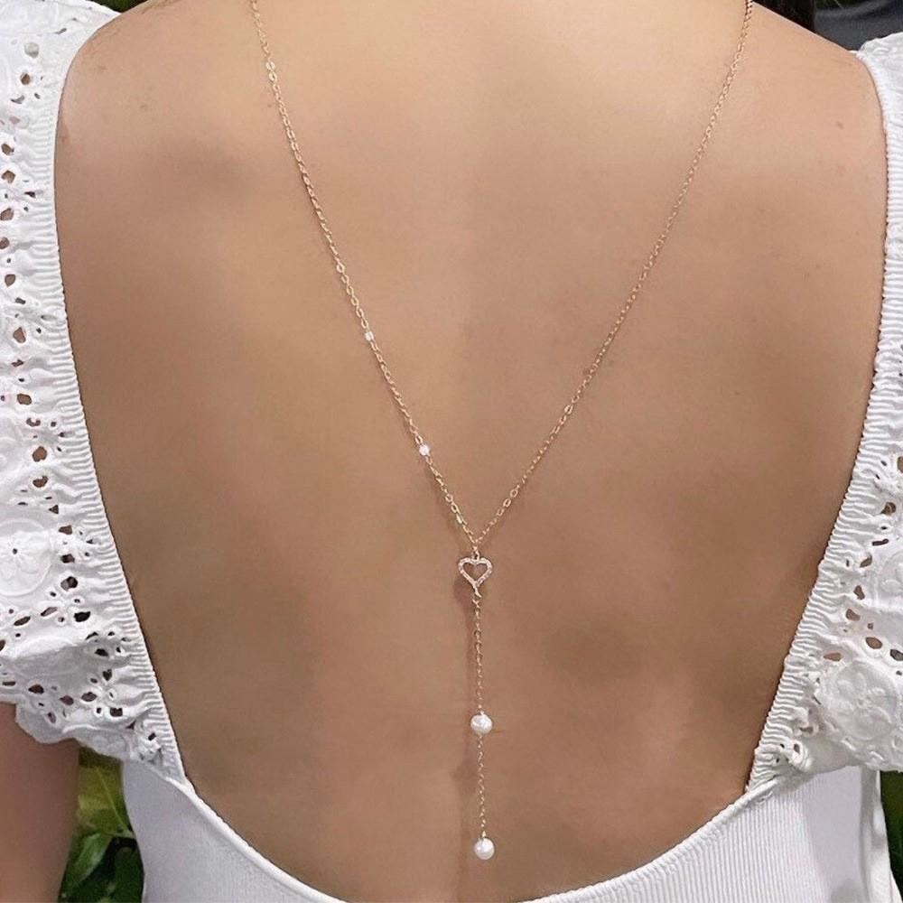 Body Jewelry For Backless Dress - Otwarty naszyjnik na plecy z pustym