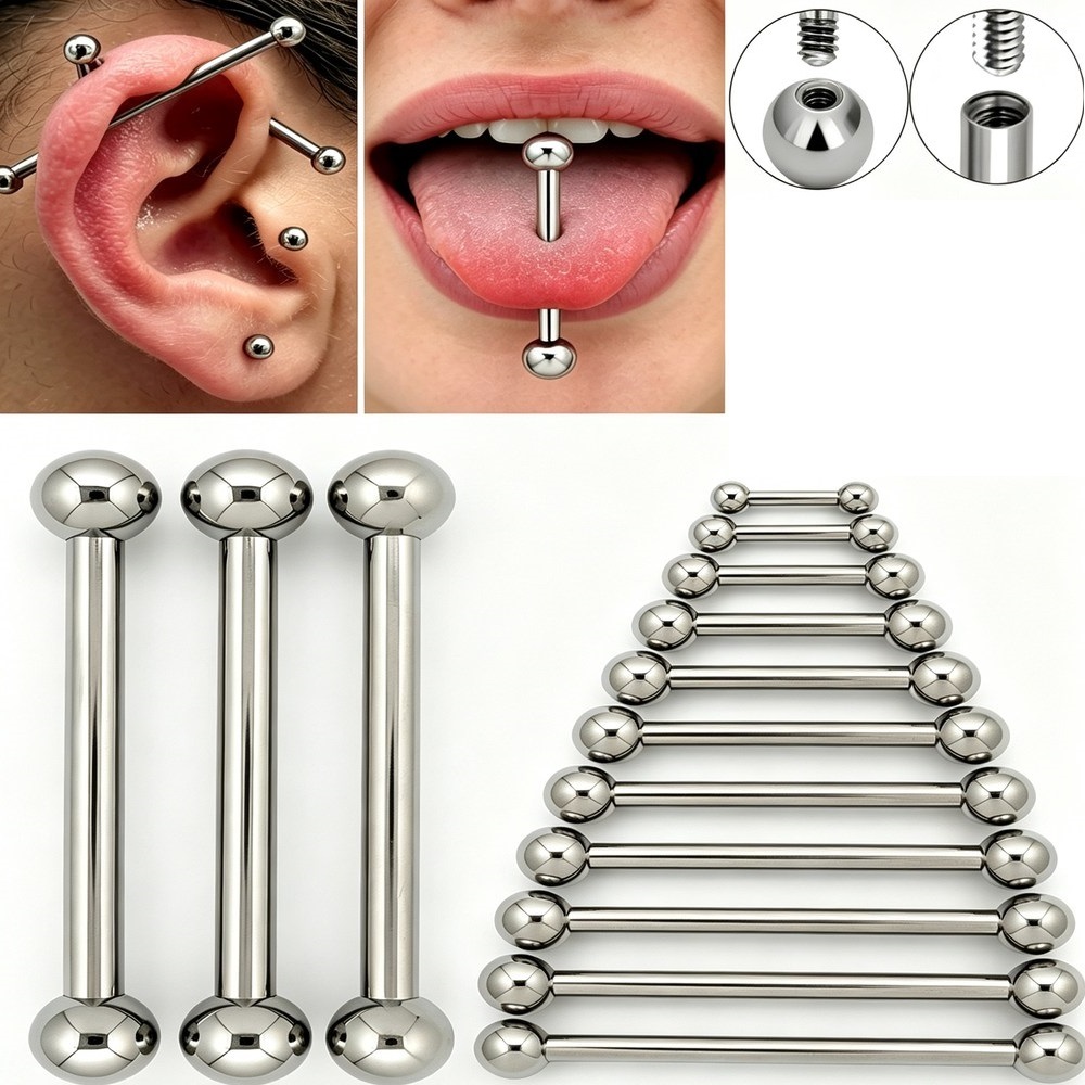 Tongue Barbell Straight - 14G 16G G23 Tytanowy Prosty Sztanga