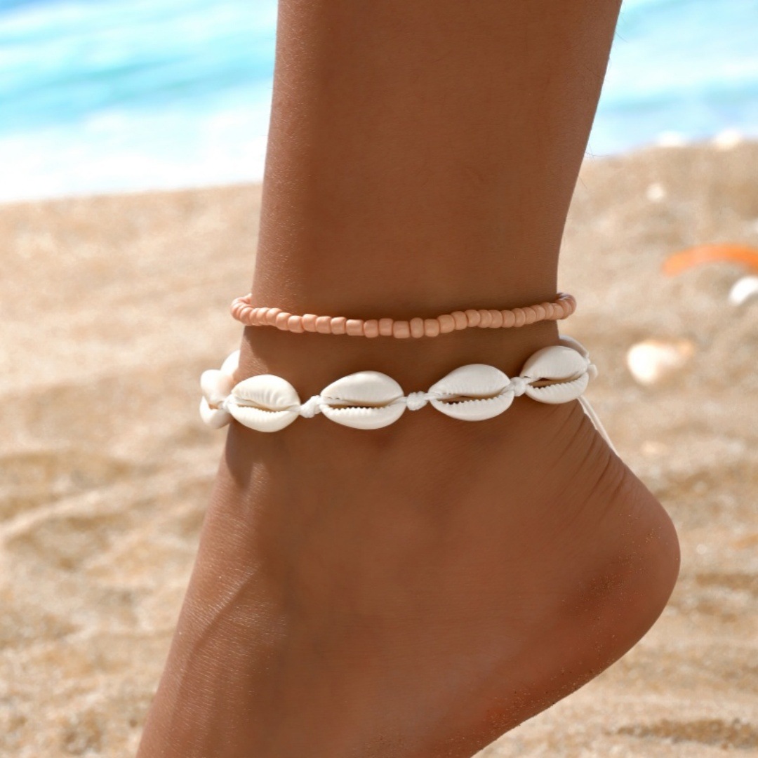 2PCS Bohemia Natural Shell Ank – Body Jewelry Leg Chain recenzja i cena