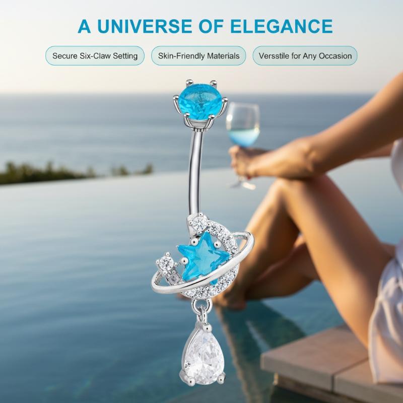 Błyszczące kolczyki do pępka z – Body Jewelry Universe recenzja i cena