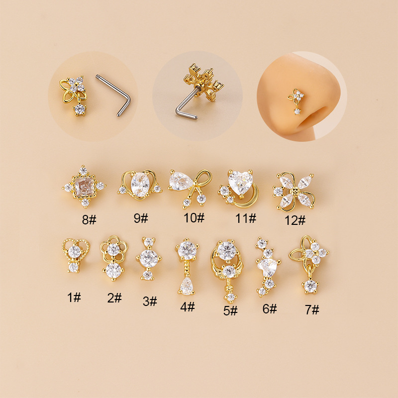 Kolczyk do nosa w kształcie li – Body Jewelry Ear recenzja i cena
