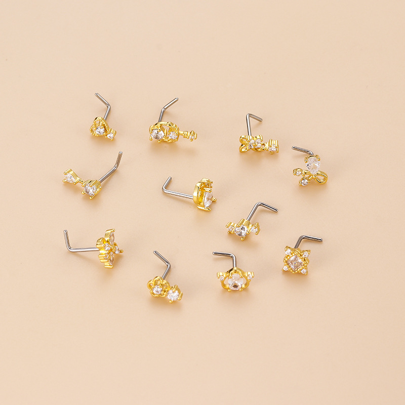 Kolczyk do nosa w kształcie li – Body Jewelry Ear recenzja i cena