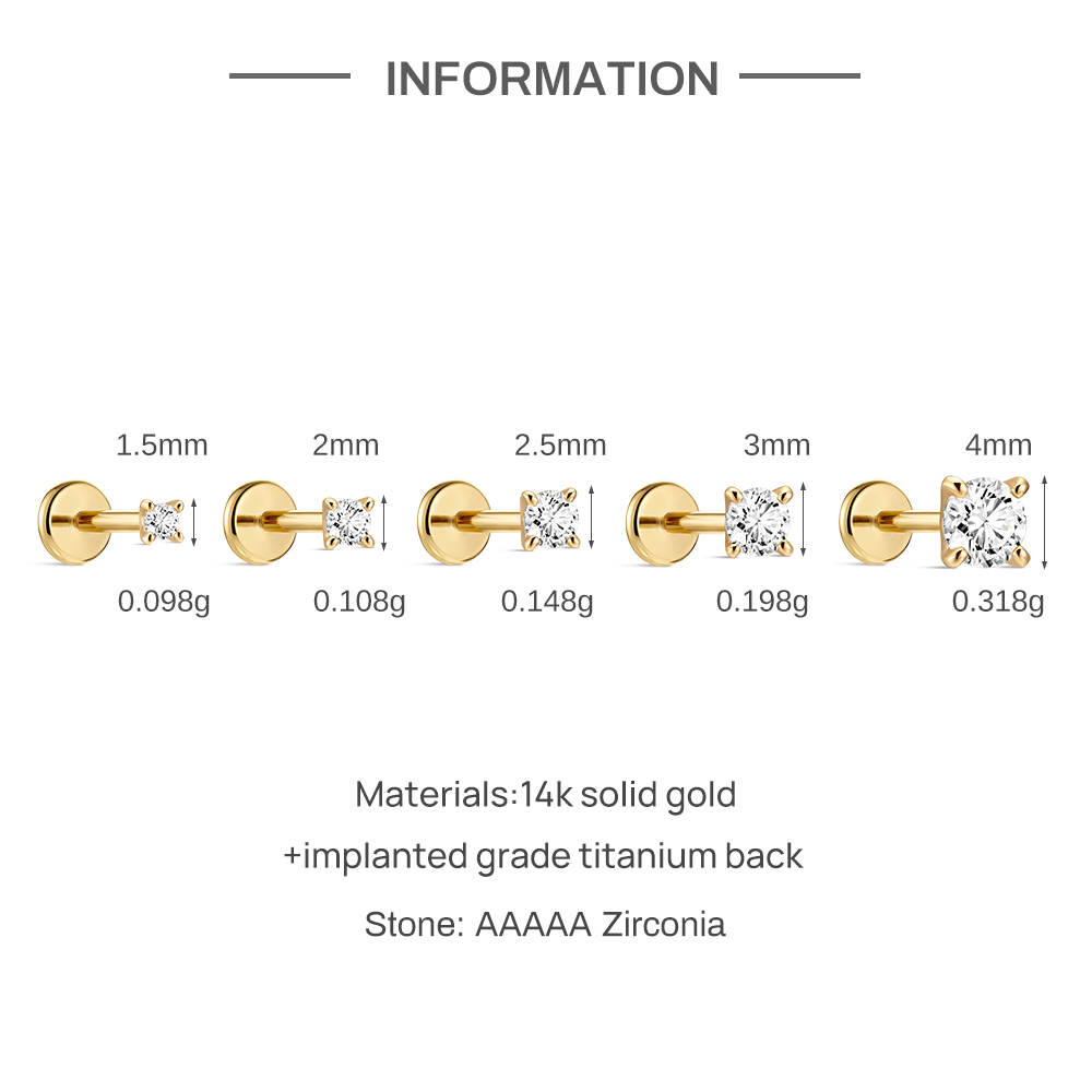 AIDE 14K Złote Kolczyki Mini z – Body Jewelry Ear recenzja i cena