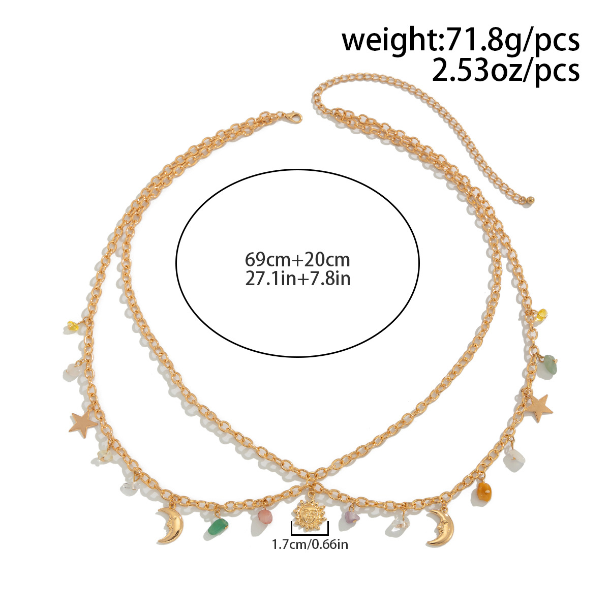 Boho gwiazda księżyc słońce wi – Body Jewelry Gold recenzja i cena