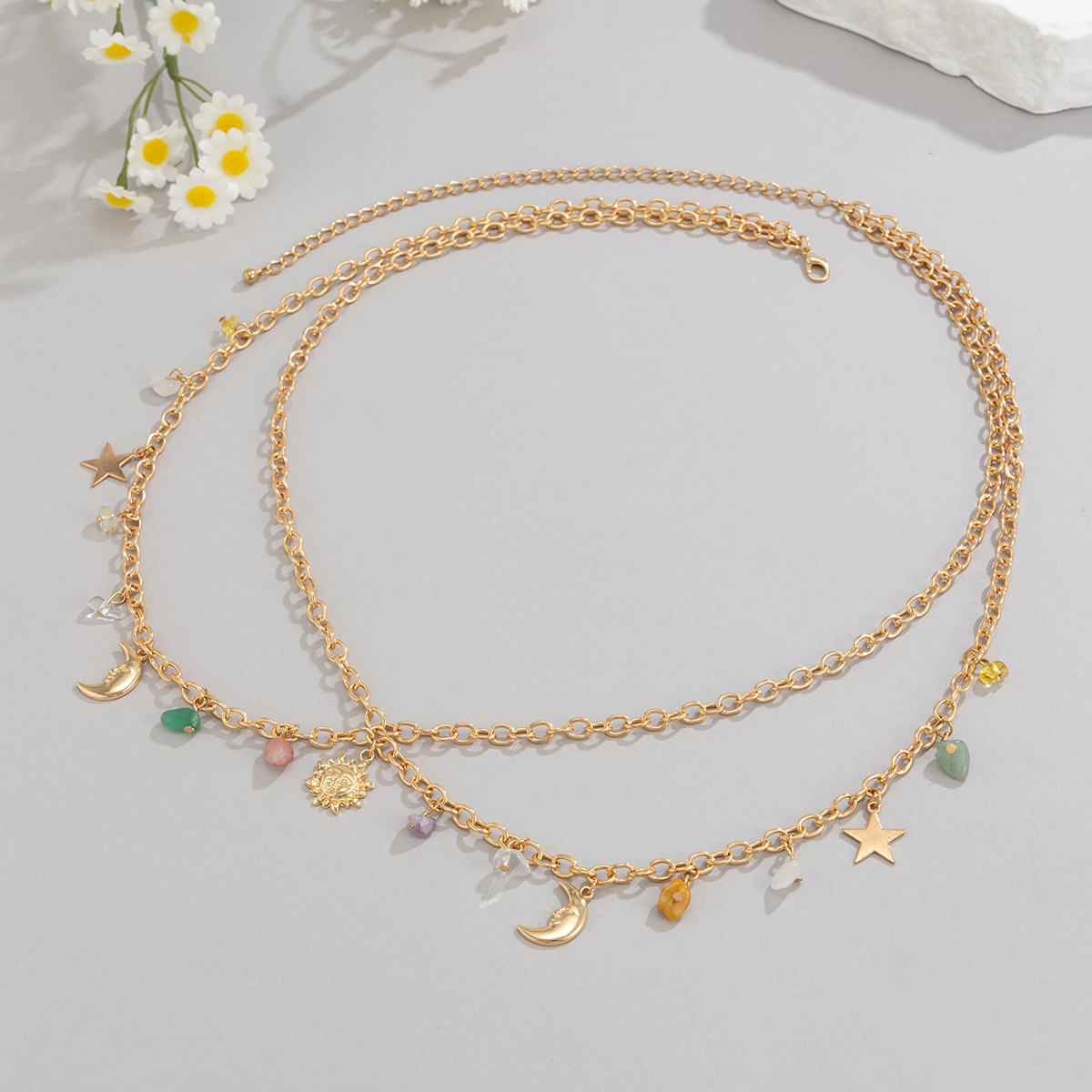 Boho gwiazda księżyc słońce wi – Body Jewelry Gold recenzja i cena