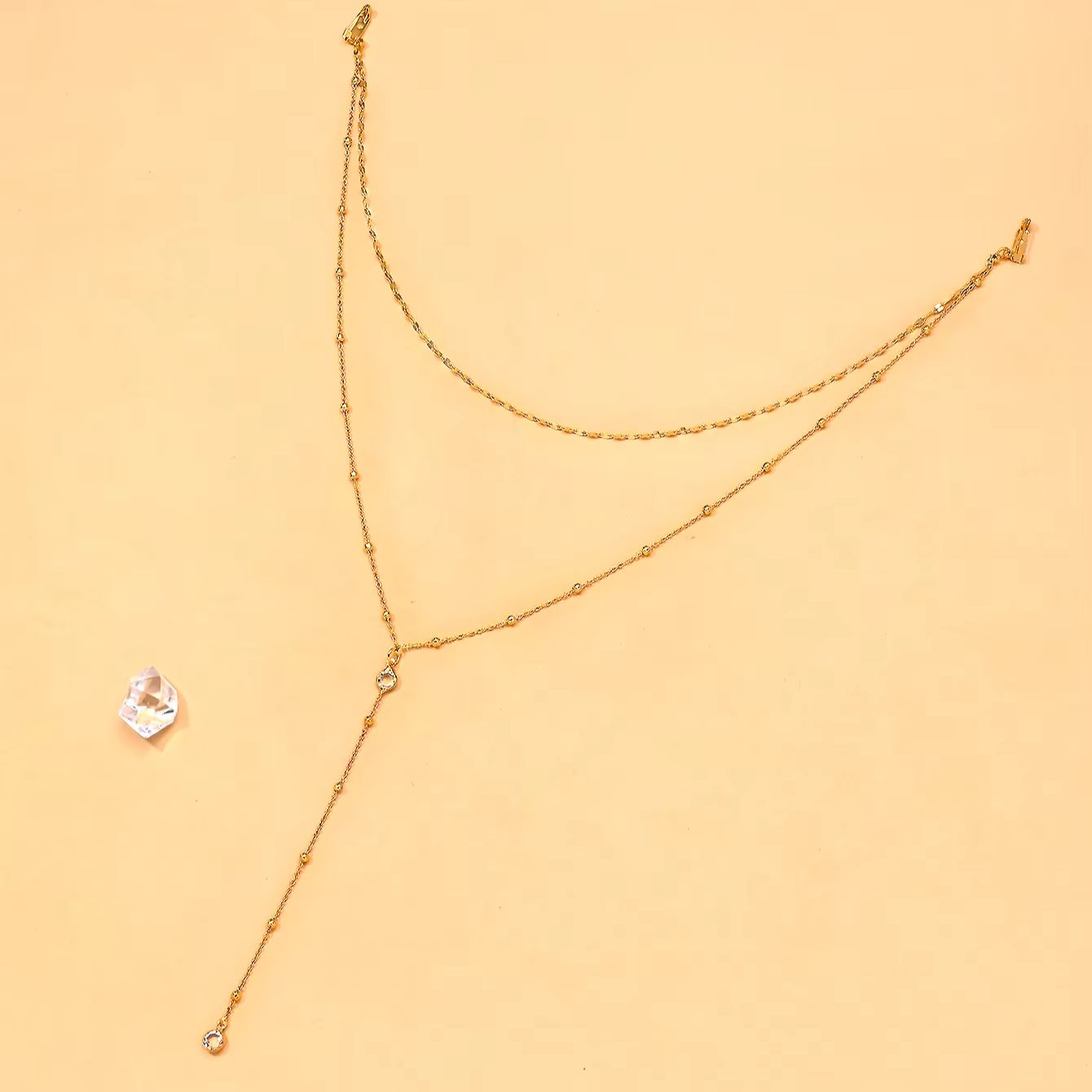 Delikatny pozłacany naszyjnik  – Body Jewelry For Backless Dress recenzja i cena