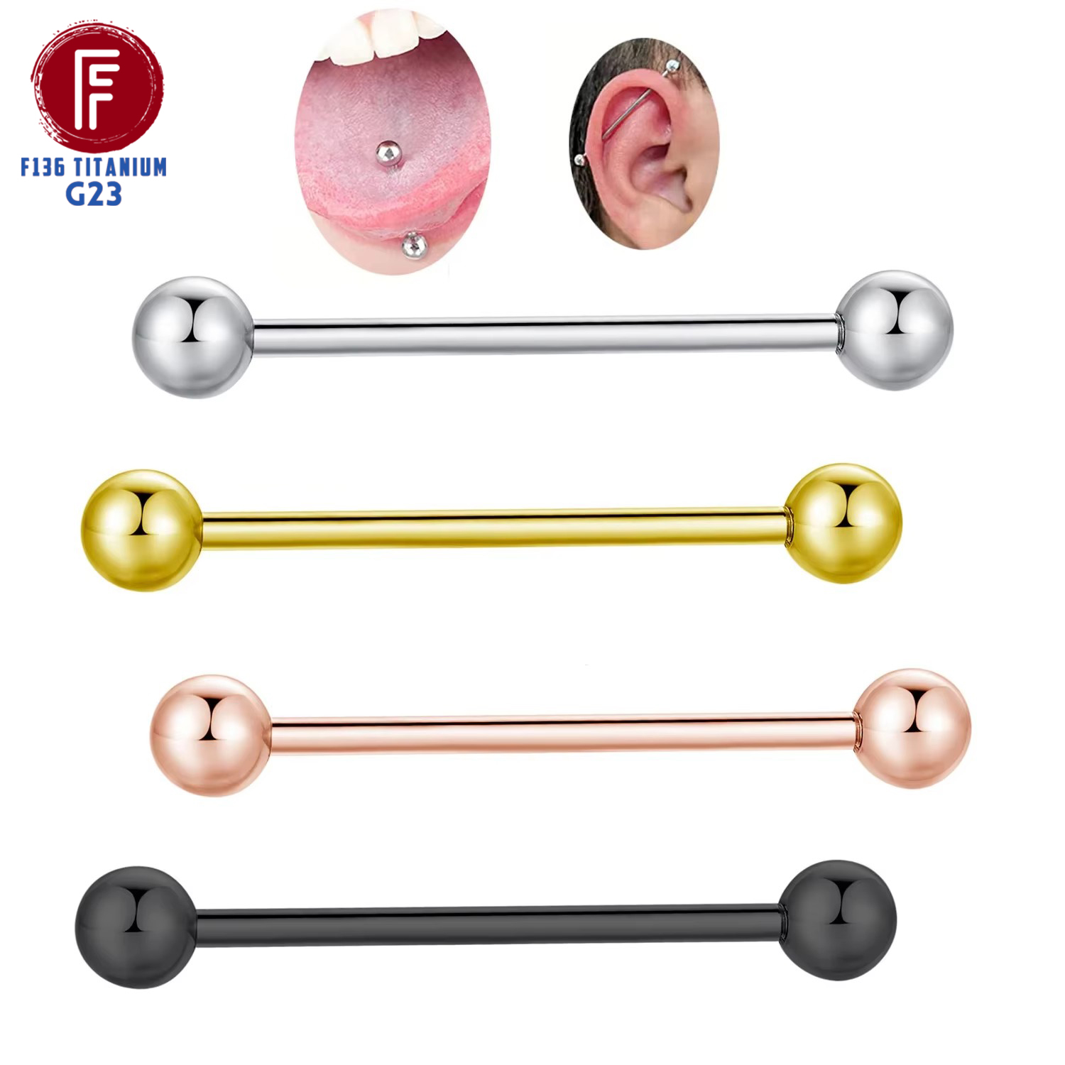 ASTM F136 Titanium Piercing Ba – Tongue Barbell Straight recenzja i cena