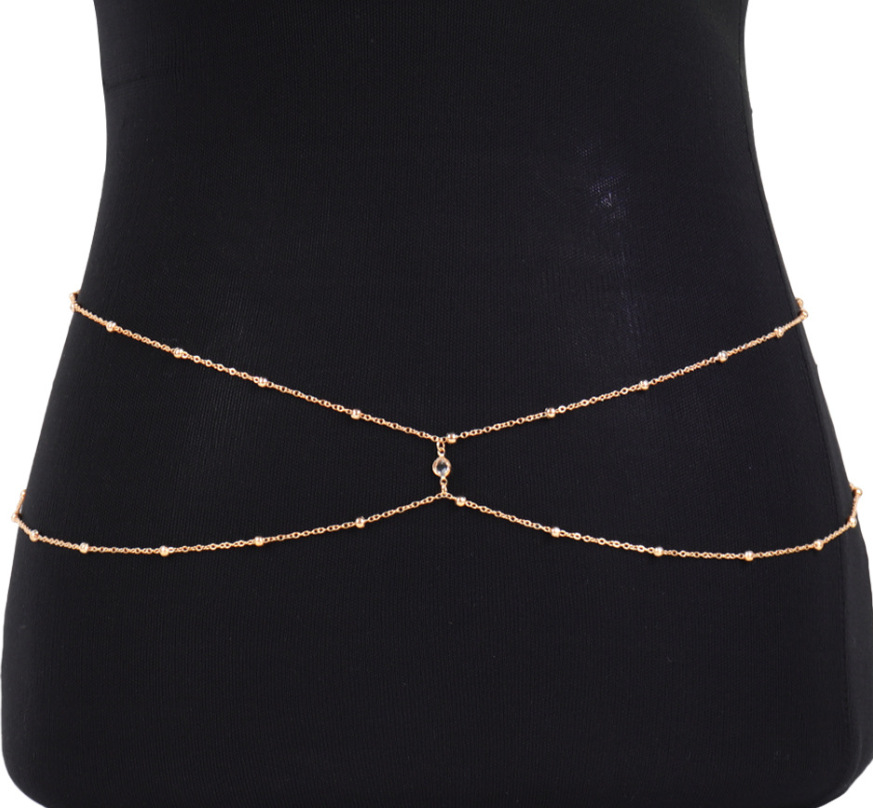 Clear Rhinestone Beaded Belly  – Body Jewelry Gold recenzja i cena