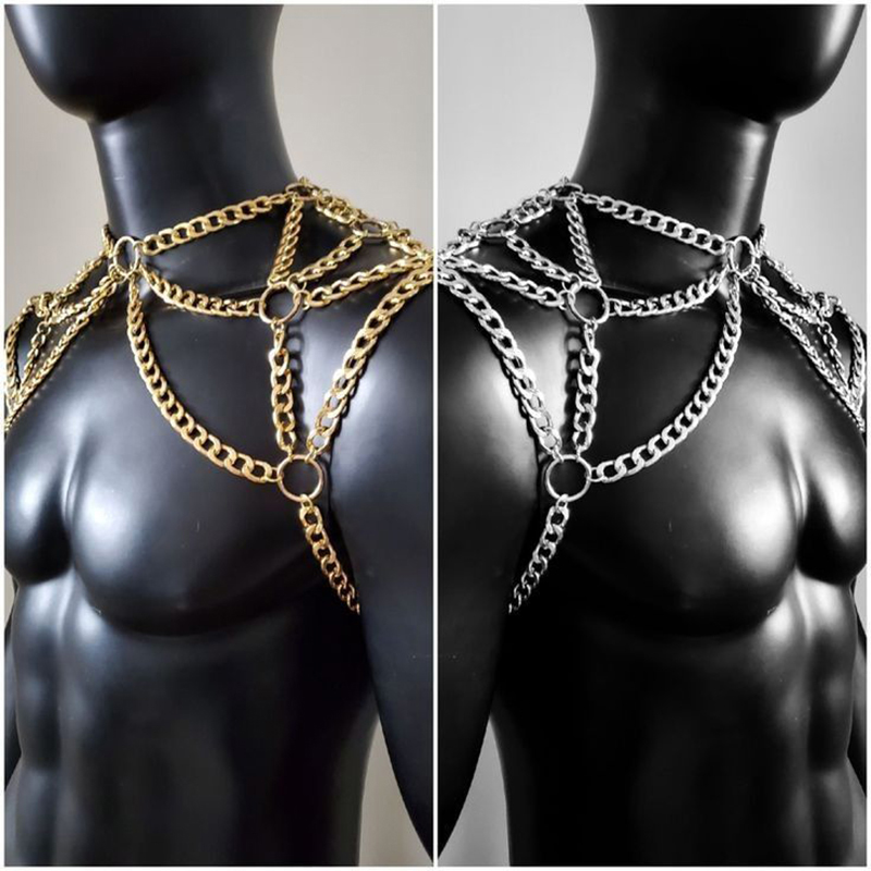 Punk Men Shoulder Body Chain B – Body Jewelry Gold recenzja i cena