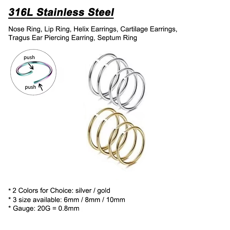 6 sztuk/partia Hipoalergiczne  – Body Jewelry Ear recenzja i cena