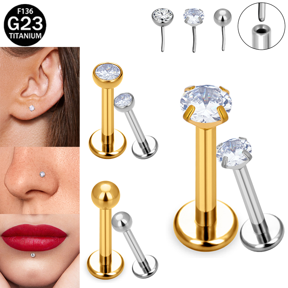 Kolczyki labrety bez gwintu z  – Body Jewelry Implant Grade recenzja i cena