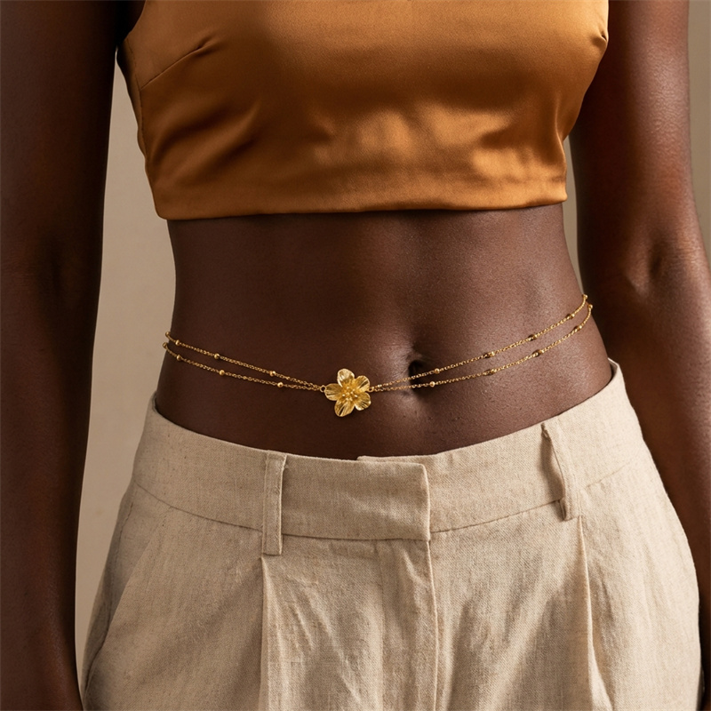 Proste dwuwarstwowe łańcuszki  – Body Jewelry Gold recenzja i cena
