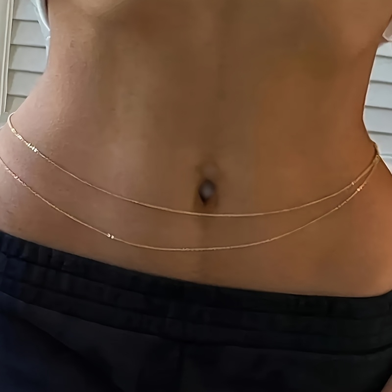 Dwustronny złoty metalowy łańc – Body Jewelry Gold recenzja i cena