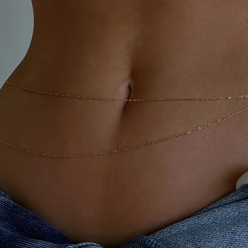 Dwustronny złoty metalowy łańc – Body Jewelry Gold recenzja i cena