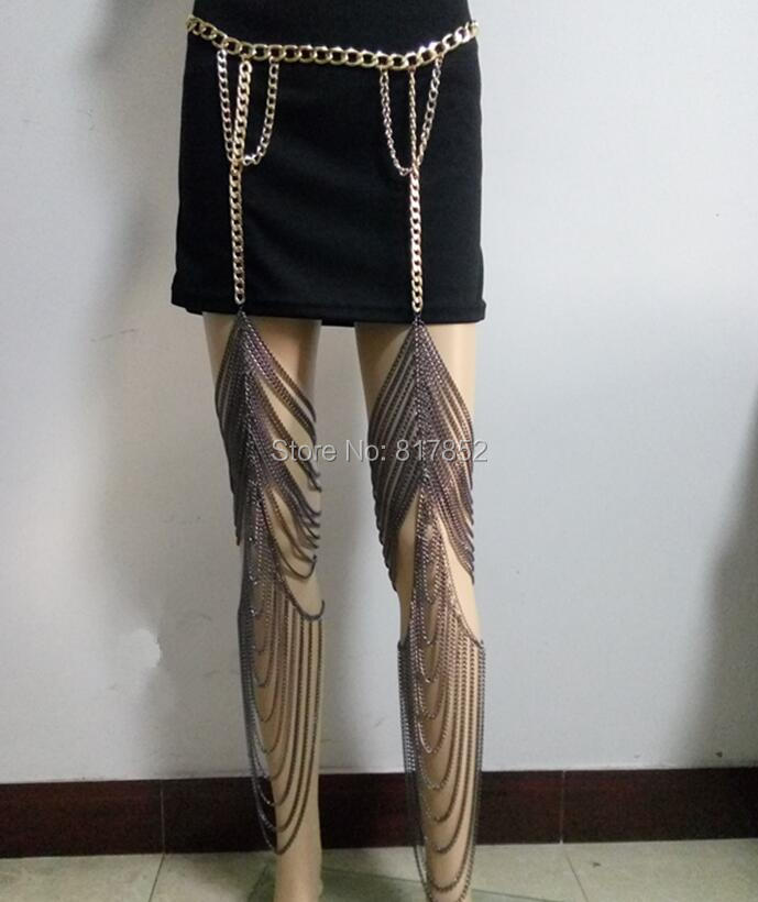 Moda WRB89 kobiety złoty kolor – Body Jewelry Thigh Chain recenzja i cena