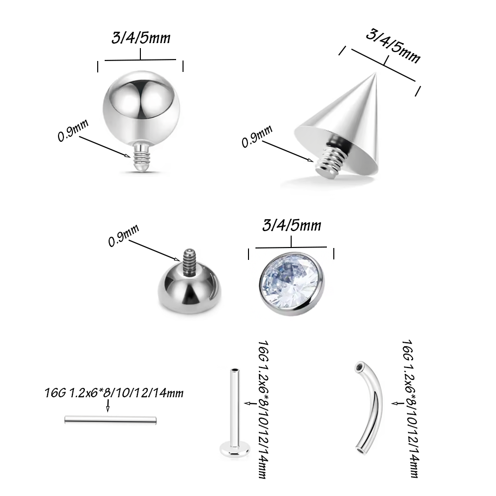 10/30/40 szt. F136 Tytanowy We – Body Jewelry Universe recenzja i cena