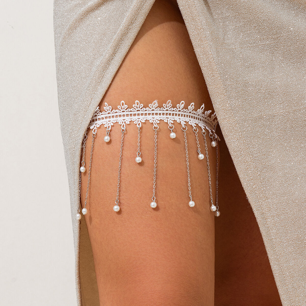 KunJoe Seksowny elegancki biał – Body Jewelry Thigh Chain recenzja i cena